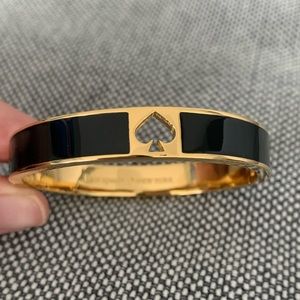 Kate Spade black clip bangle bracelet